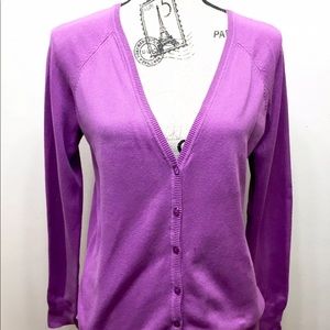 Zara Women Button Down Cardigan Overpiece Sweater Magenta Purple Large